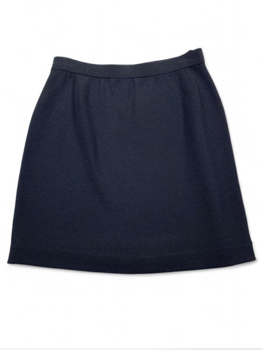 St. John Classic Black Mini Knit Skirt Minimalist Size 8